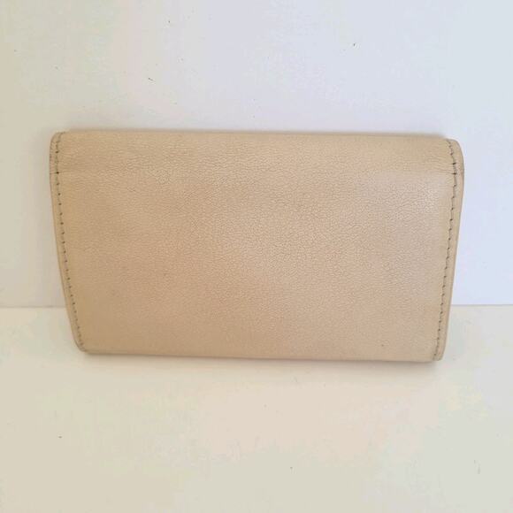 Balenciaga Logo 6 Key Ring Card Holder Wallet Case Leather Small Unisex Beige - Picture 2 of 13